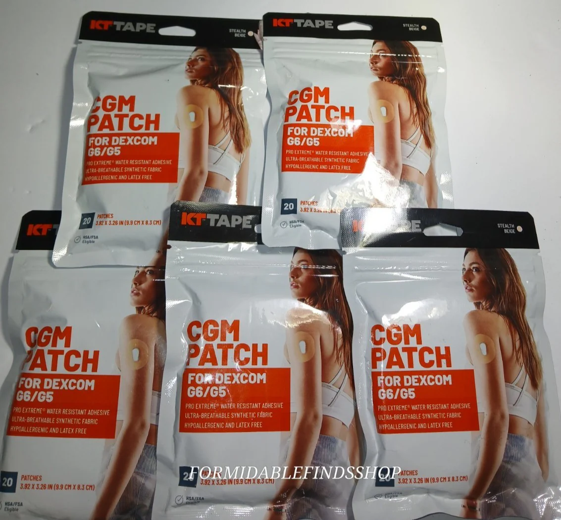 KTTape Patches for Diabetes Management, Dexcom G7, Beige, 10 Count - Image 2