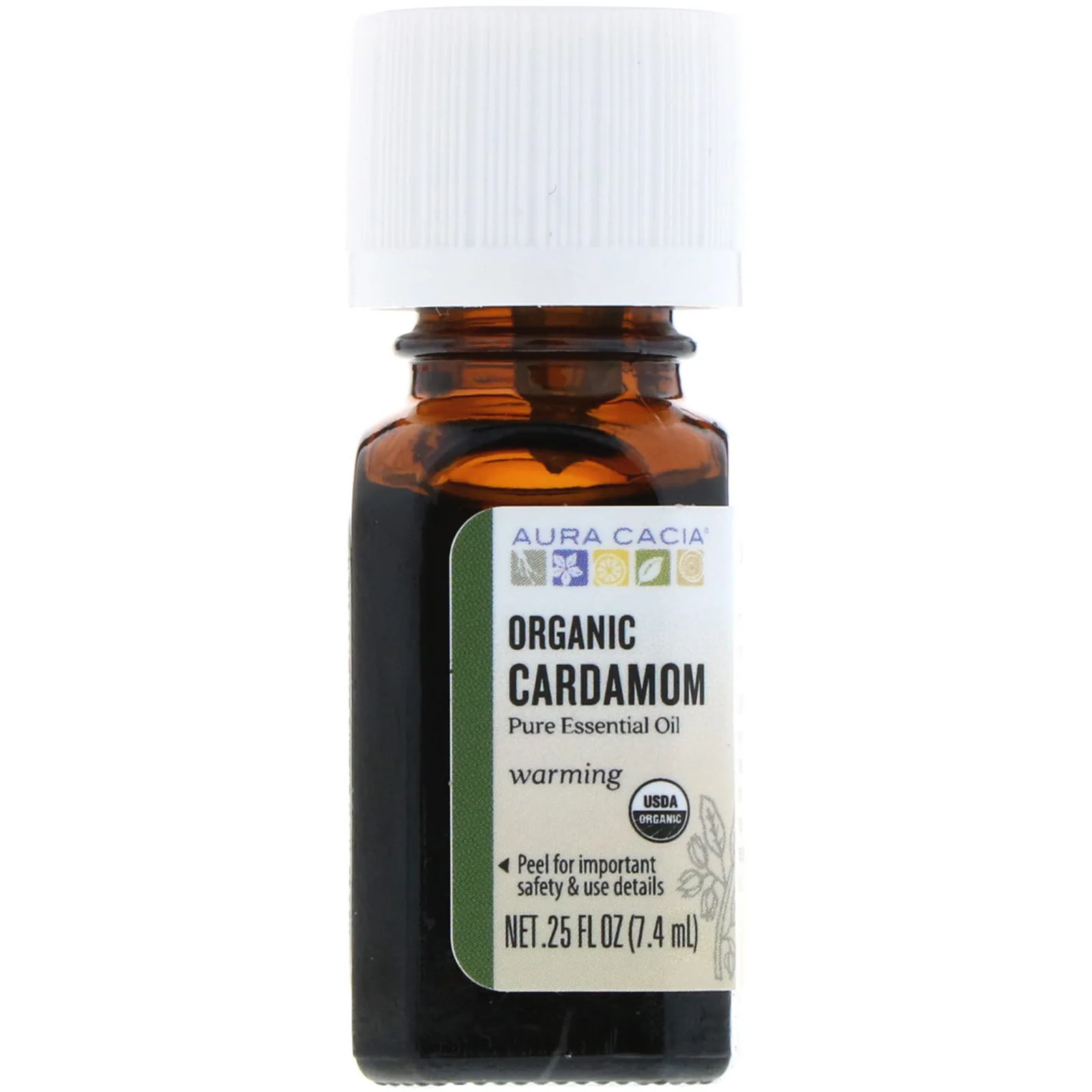 Aura Cacia Organic Cardamom Essential Oil, 0.25 Fl Oz