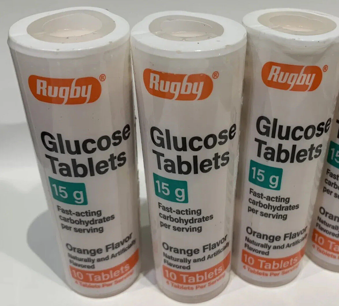 3 New Sealed Glucose Tablets 15g Orange (10 Each = 30) Travel Hypoglycemia Fast