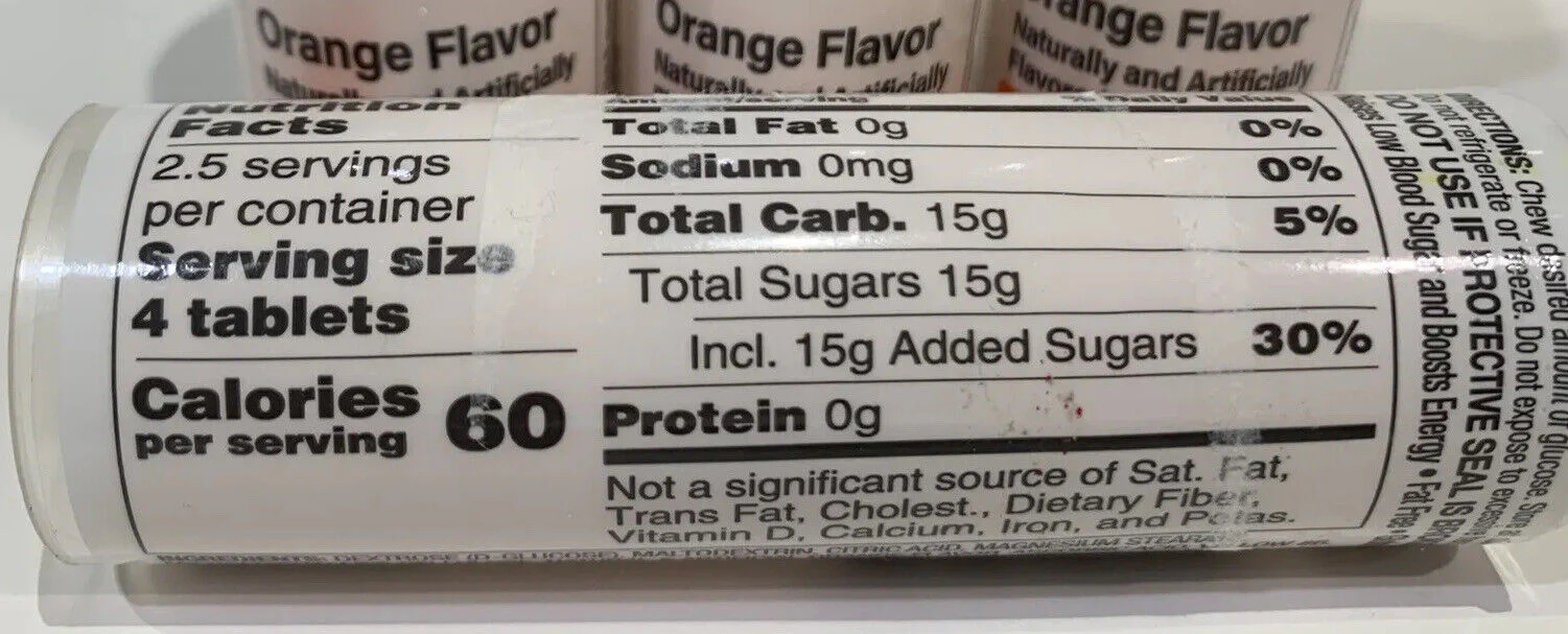3 New Sealed Glucose Tablets 15g Orange (10 Each = 30) Travel Hypoglycemia Fast - Image 3