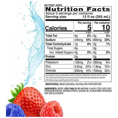 Abbott Pedialyte Zero Sugar Electrolyte Solution Berry Frost 33.8Oz - Image 2