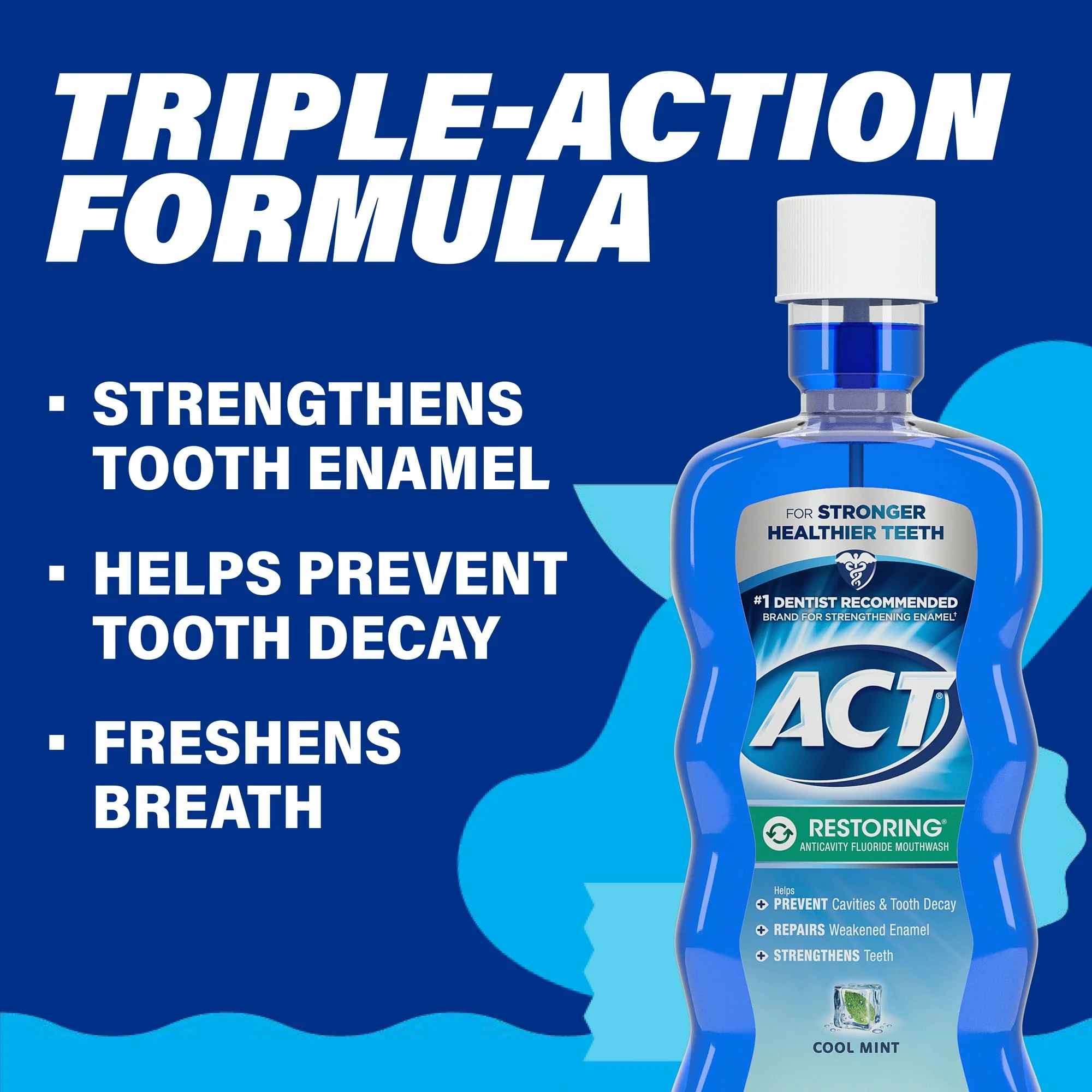 Act Restoring Anticavity Fluoride Mouthwash 18oz - Image 2