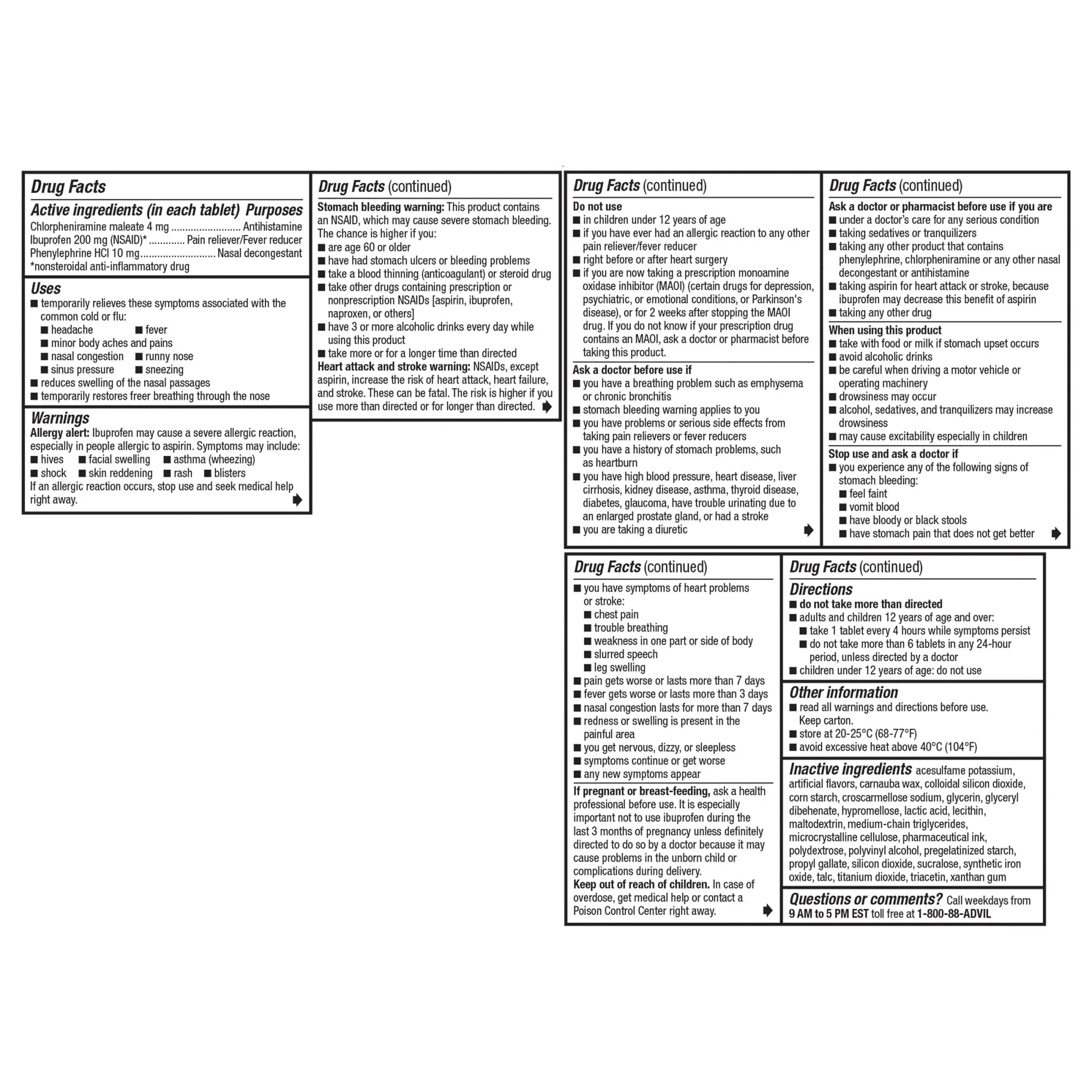 Advil Multi-Symptom Cold & Flu 200 mg 10 Tablets - Image 3