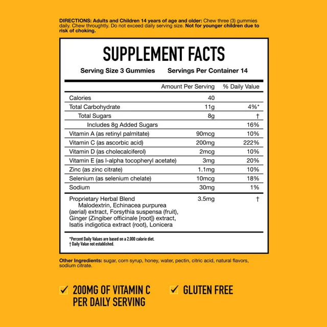 Airborne Honey Lemon Gummies 42ct - Image 2