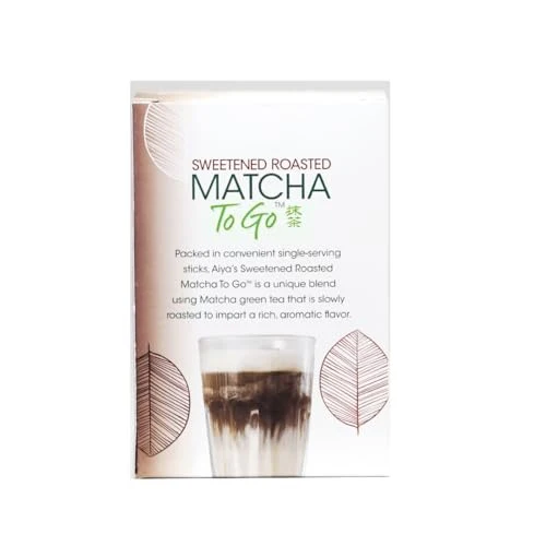 Aiya Japanese Sweetened Roasted Matcha To Go Sticks 8 Packets 3.38oz - Image 2