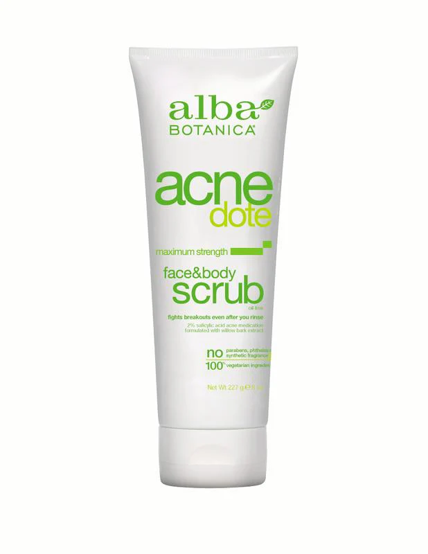 Alba Botanica, AcnedoteĀ®, Face & Body Scrub, Maximum Strength, 8 Oz