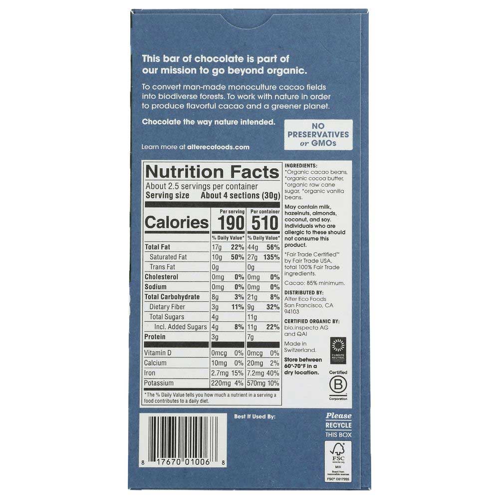 Alter Blackout Dark Chocolate Bar 2.82oz - Image 2