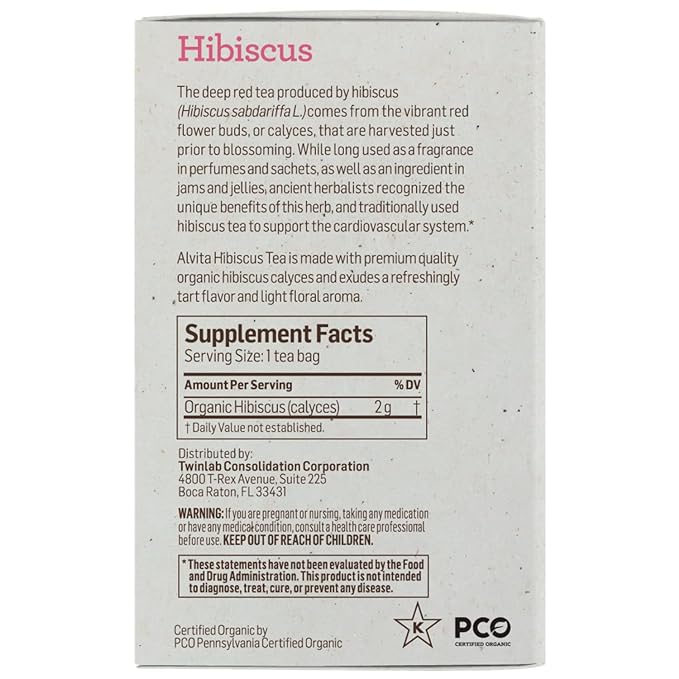 Alvita Hibiscus Tea Bags 16ct - Image 2
