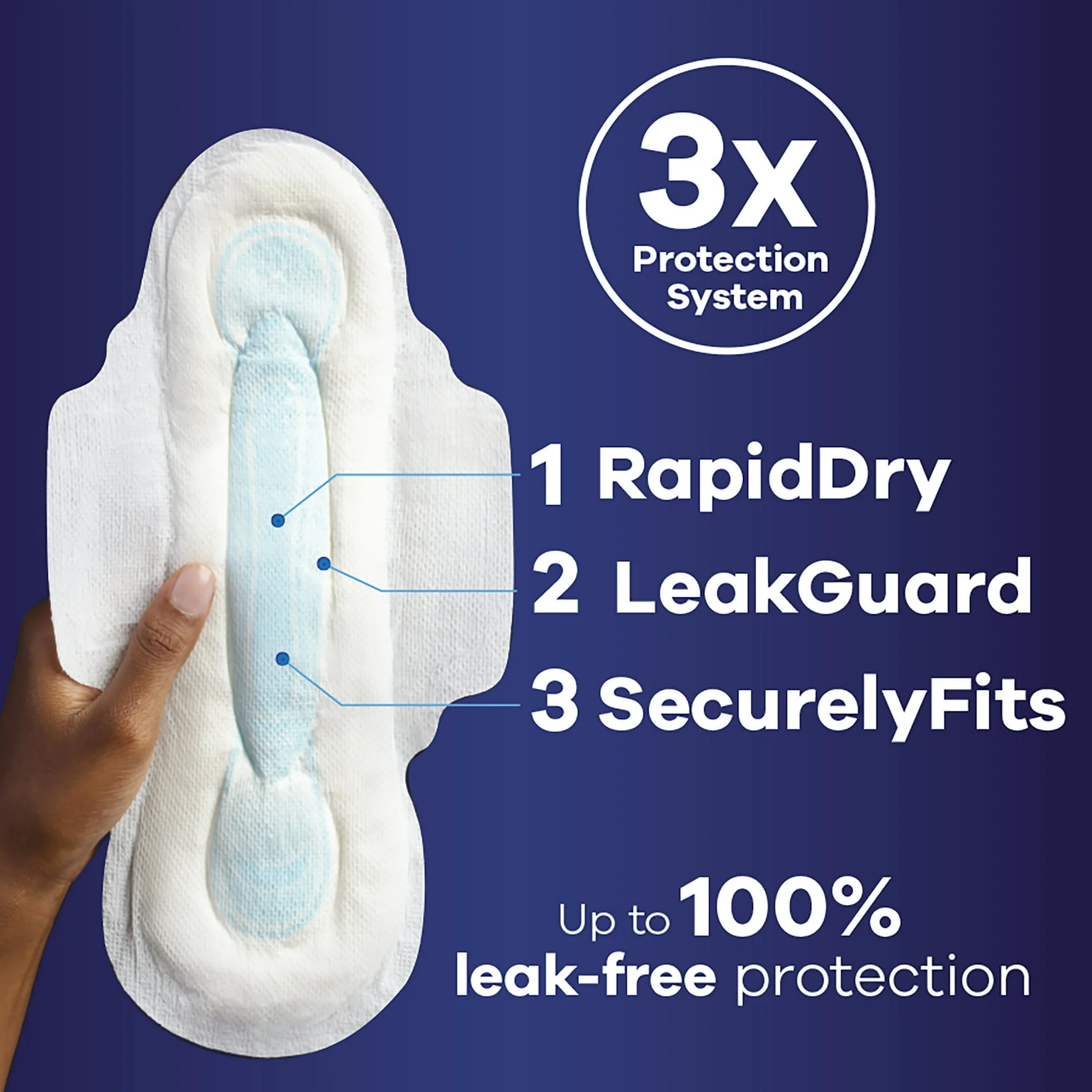 Always Maxi Overnight Pads with Wings, Size 4 16ct - Image 2