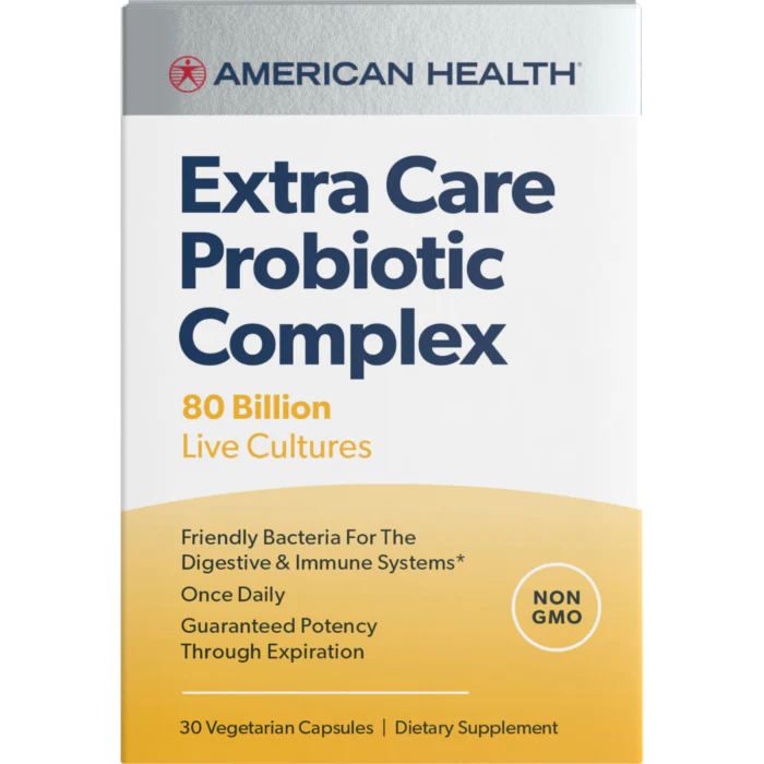 American Health Extra Care Probiotic Complex 80B Strawberry 30 Vegetable Capsules