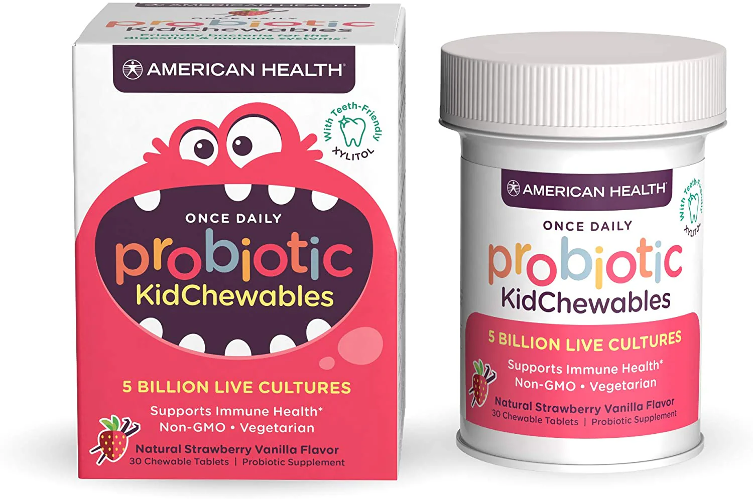 American Health Probiotics Kids Chewable 30 Tablets - Image 2