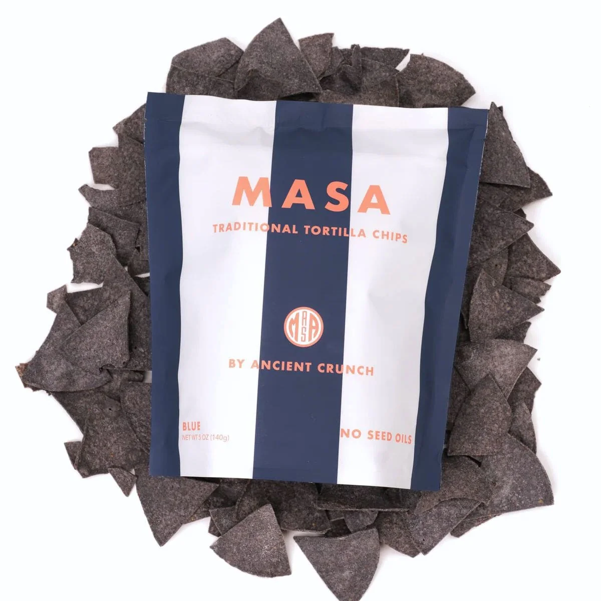 Ancient Crunch Masa Traditional Tortilla Chips Blue, 140g - Image 2