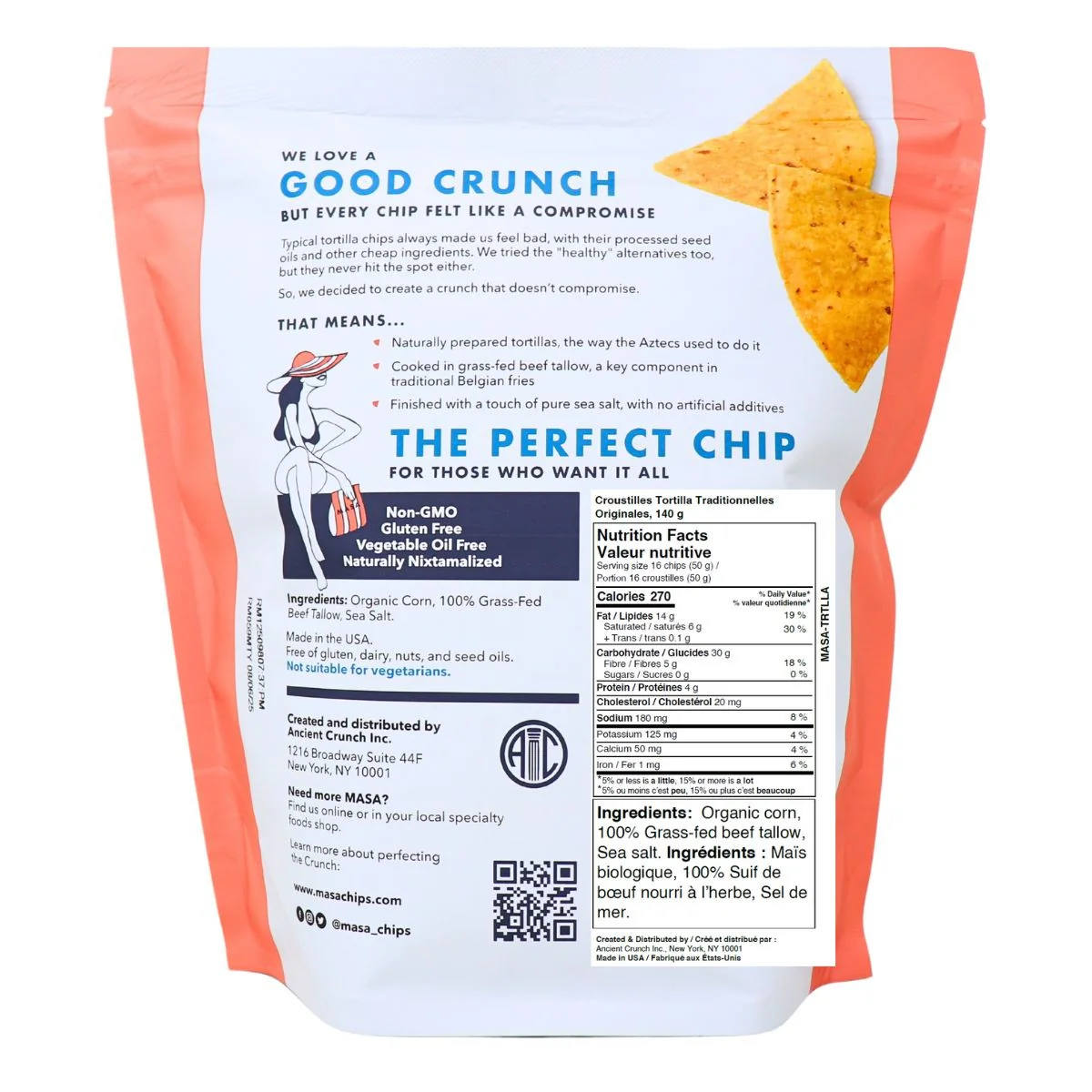 Ancient Crunch Masa Traditional Tortilla Chips Original, 140g - Image 2