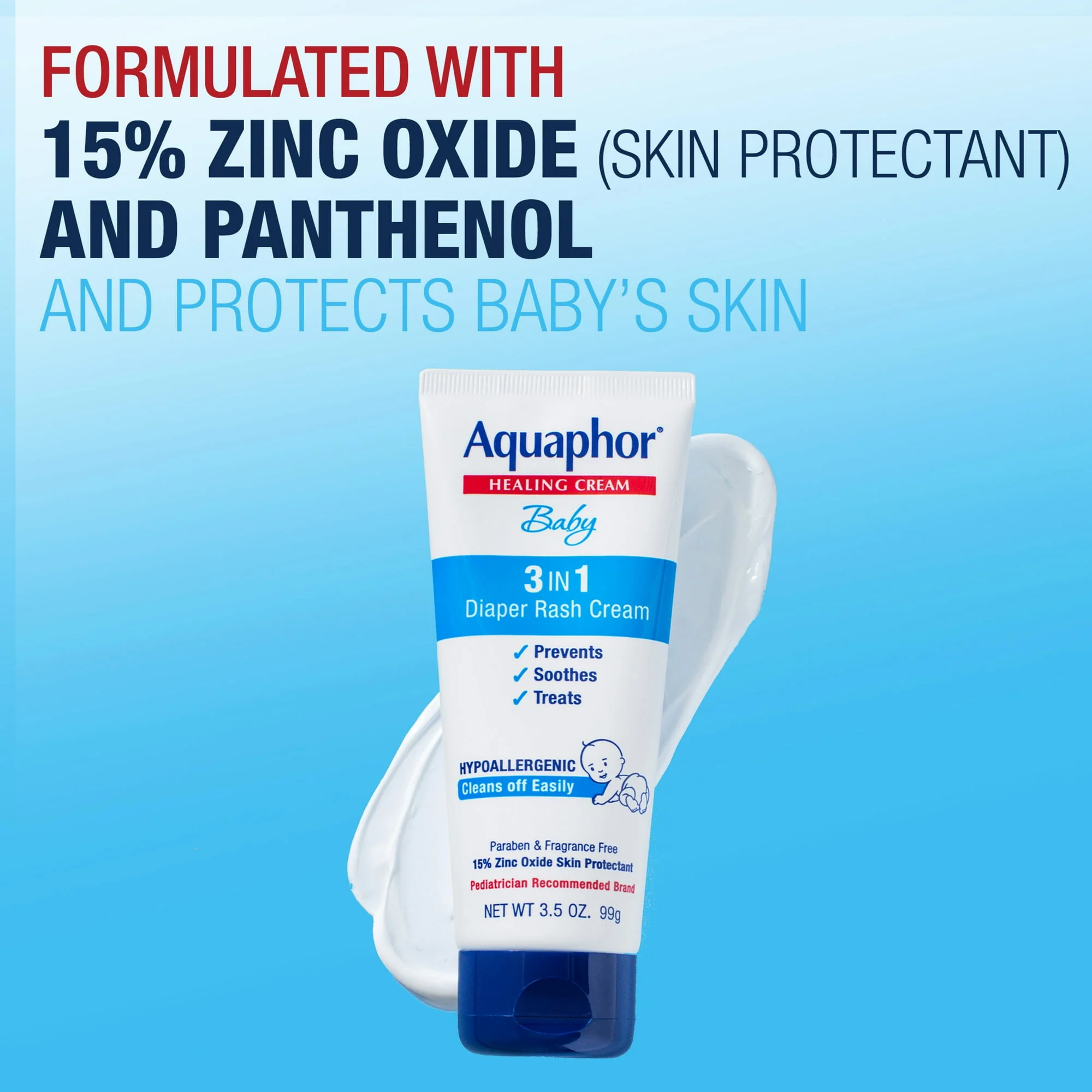 Aquaphor Baby Diaper Rash Cream 3.5oz - Image 2