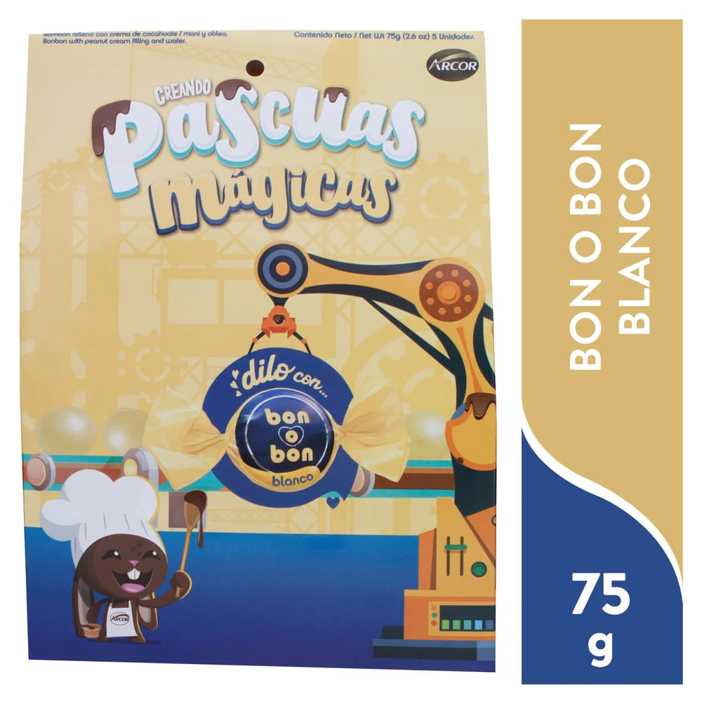 Arcor Bon O Bon - White Chocolate Bon Bons - Fun Size Candy Snack Pouch - Authentic Argentinian Favorite Bombones De Chocolate Blanco, Perfect for Lun - Image 2