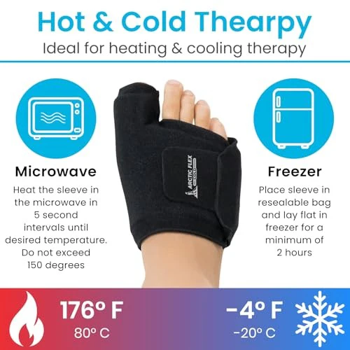 Arctic Flex Foot Ice Pack (Pair) Toe Wrap for Bunion, Plantar Fasciitis, Hallux Valgus, Gout, Swelling & Injuries - Cold & Heat Gel Therapy for Joint - Image 6