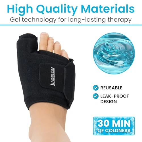 Arctic Flex Foot Ice Pack (Pair) Toe Wrap for Bunion, Plantar Fasciitis, Hallux Valgus, Gout, Swelling & Injuries - Cold & Heat Gel Therapy for Joint - Image 7