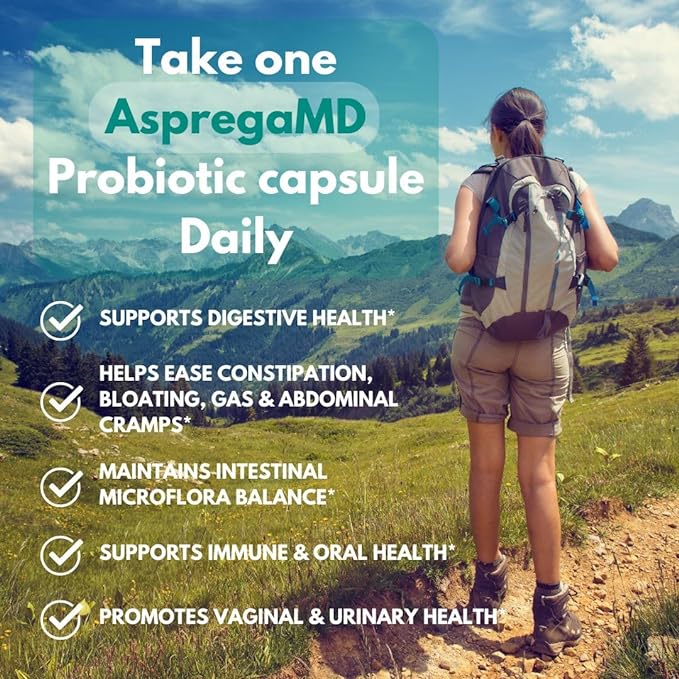 ScimeraMD® Asprega Probiotic + Prebiotic Supplement for Digestive Health and Immune System Support, 35 Billion CFUs - Image 4