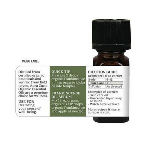 Aura Cacia Organic Frankincense Restoring Essential Oil 0.5oz - Image 2