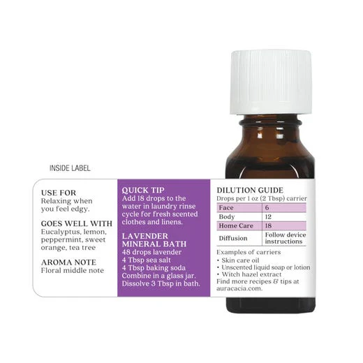 Aura Cacia Lavender Relaxing Essential Oil 0.5oz - Image 2