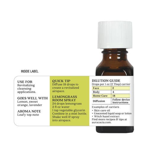 Aura Cacia Lemongrass Pure Essential Oil 0.5oz - Image 2