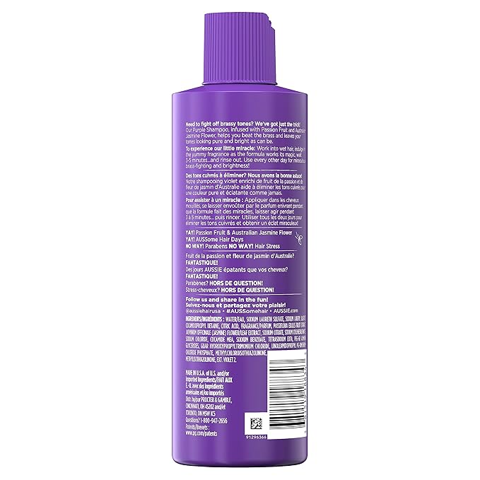 Aussie Beat The Brass Shampoo Passion Fruit 8oz - Image 3