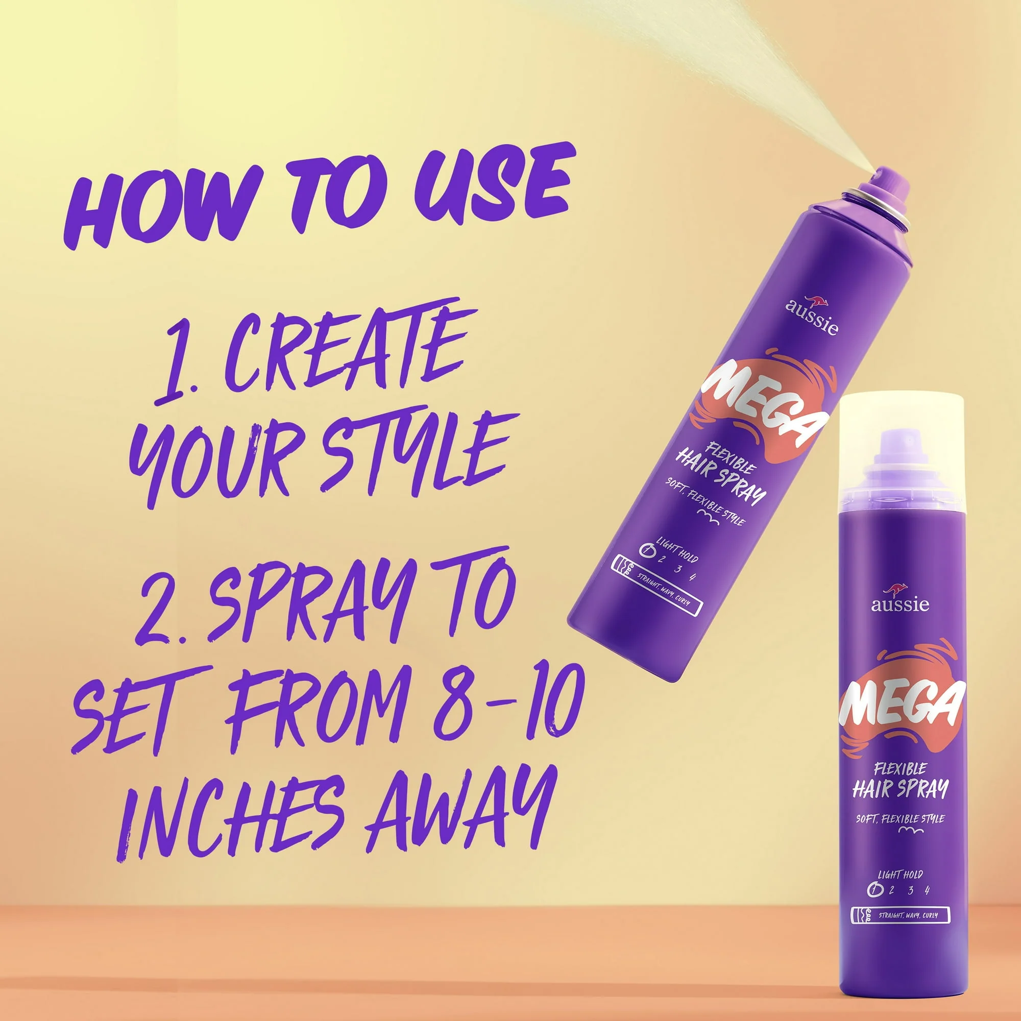 Aussie Mega Hair Spray Light Hold 10oz - Image 3