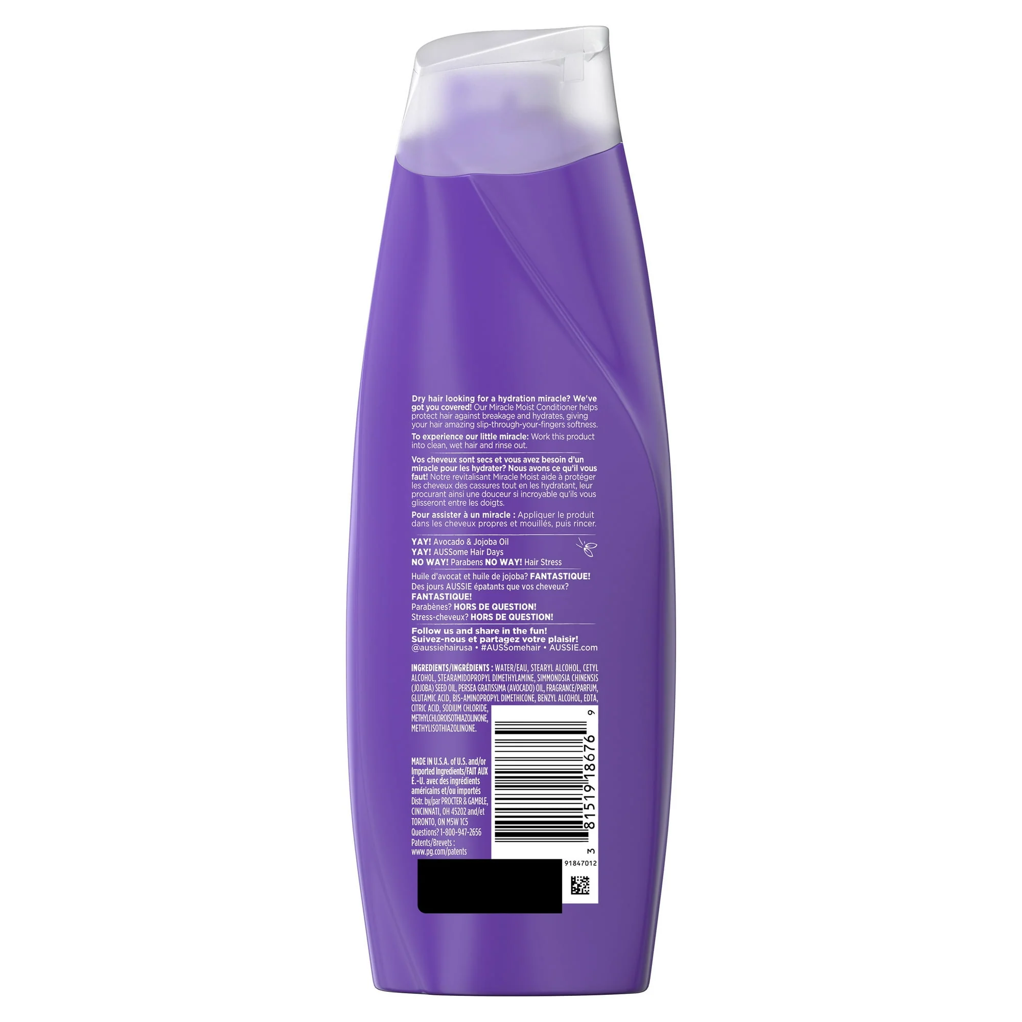 Aussie Miracle Moist Conditioner Avocado 12.1oz - Image 3