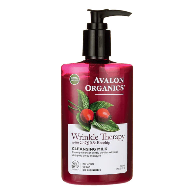 Avalon Organics Wrinkle Therapy With Coq10 & Rosehip Facial Cleansing Milk 8.5oz