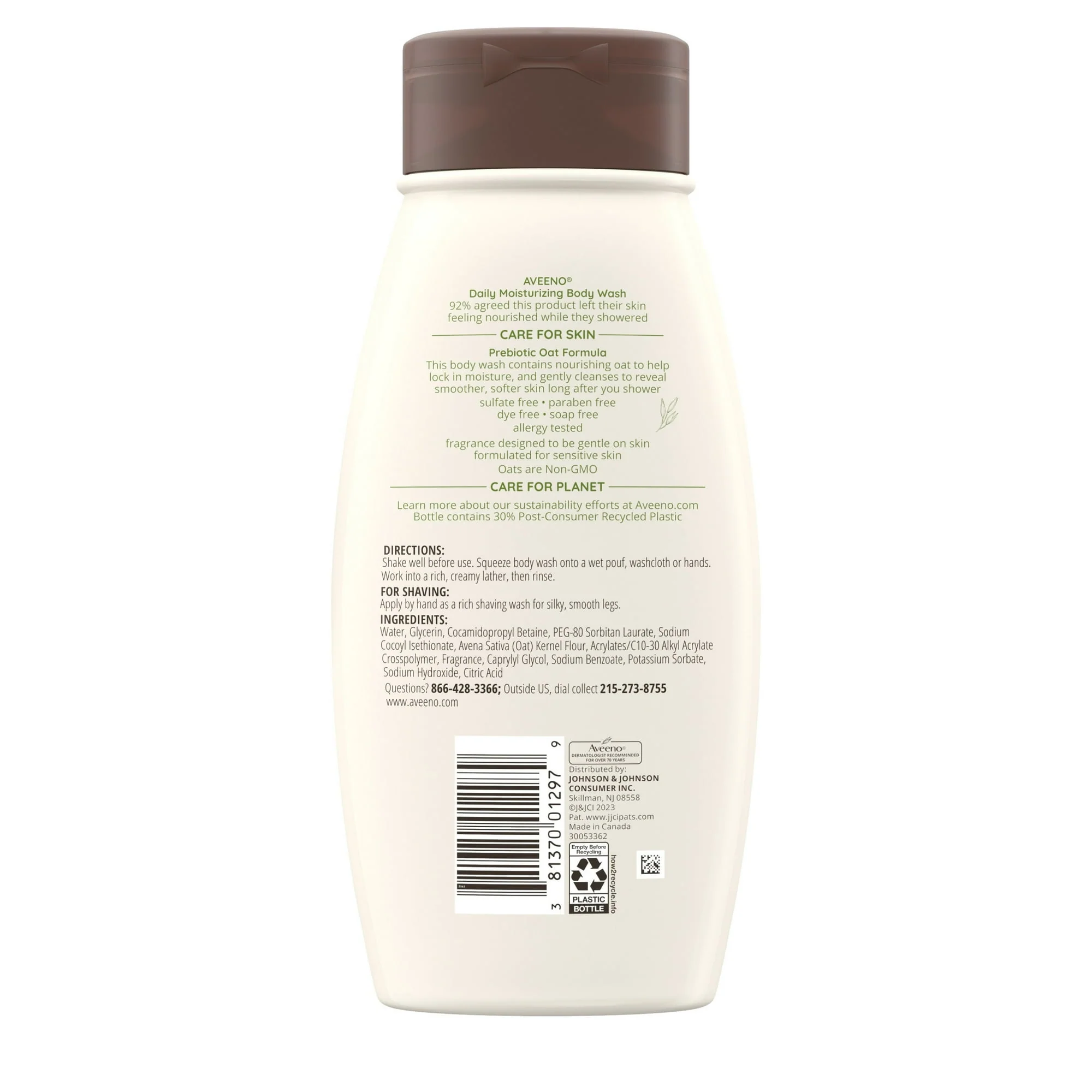 Aveeno Daily Moisturizer Body Wash Oatmeal 18oz - Image 3