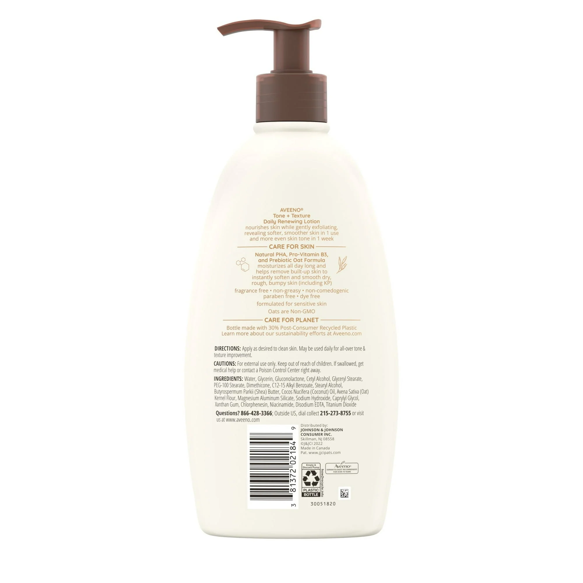 Aveeno Tone + Texture Exfoliating Lotion Sensitive Skin 18oz - Image 3