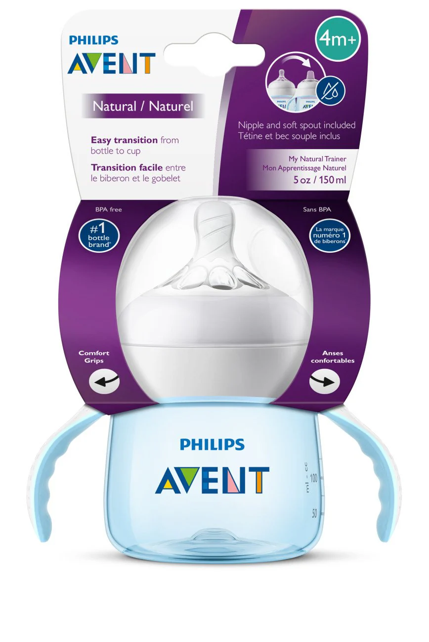 Avent Natural Transition Cup 4M+ 5Oz Blue - Image 2
