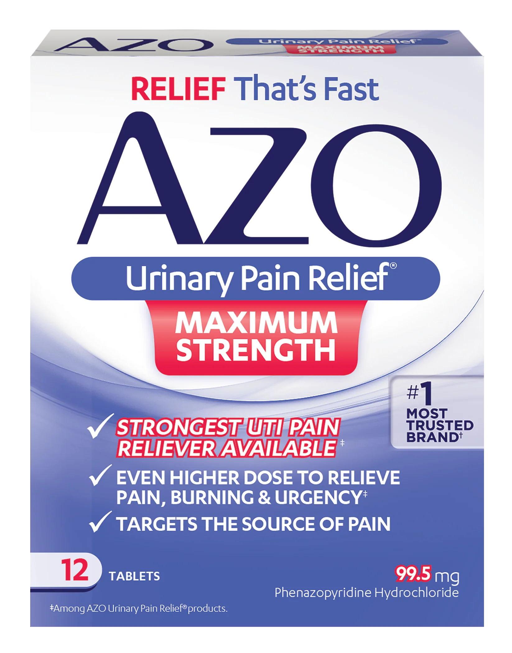 AZO Urinary Pain Relief Maximum Strength 12 Tablets