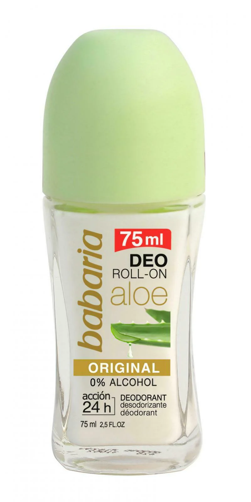 Babaria Deodorant Roll-On Original Aloe 2.5Oz