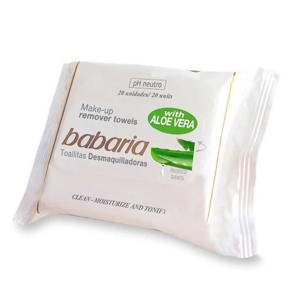 Babaria Naturals Aloe Vera Make up Remover Towels/Wipes