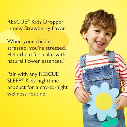Bach, Rescue® Dropper Kids, Stress Relief, for Ages 2 & up, Strawberry, 0.35 Fl Oz (10 Ml) - Image 3