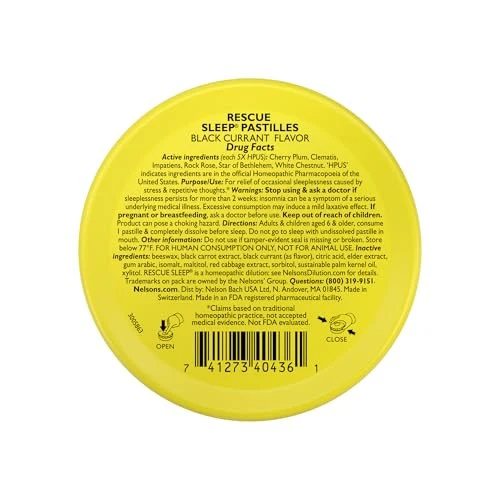 Bach, Rescue Sleep Pastilles, Black Currant, 35 Pastilles, 1.7 Oz - Image 2