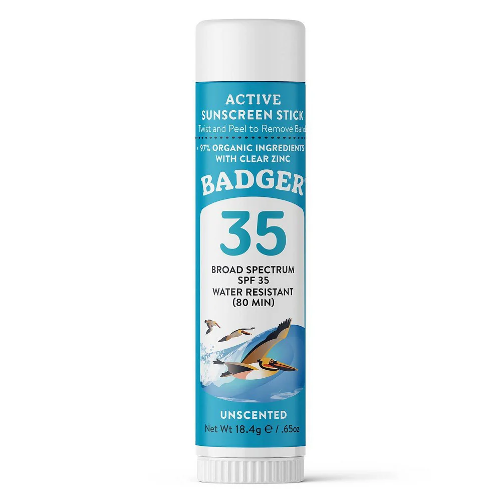 Badger Active Mineral Sunscreen Stick  Unscented  SPF 35  0.65 oz - Image 2