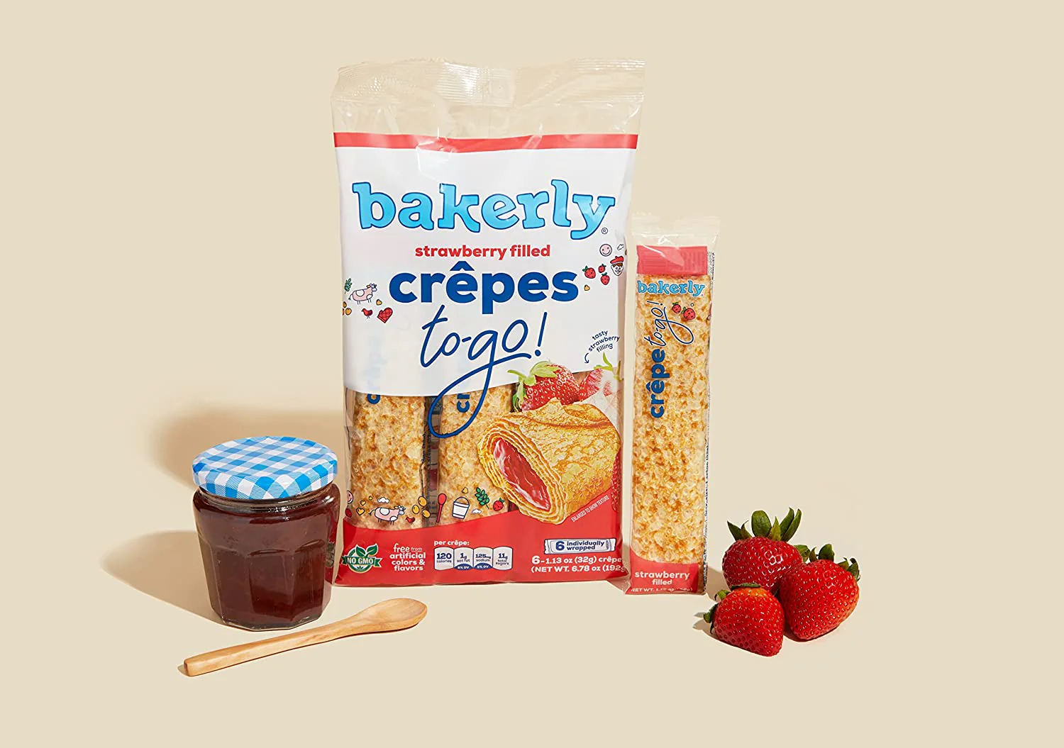 BAKERLY H.GO SNACKY CREPES STRAWBERRY 6.78 Oz - Image 3