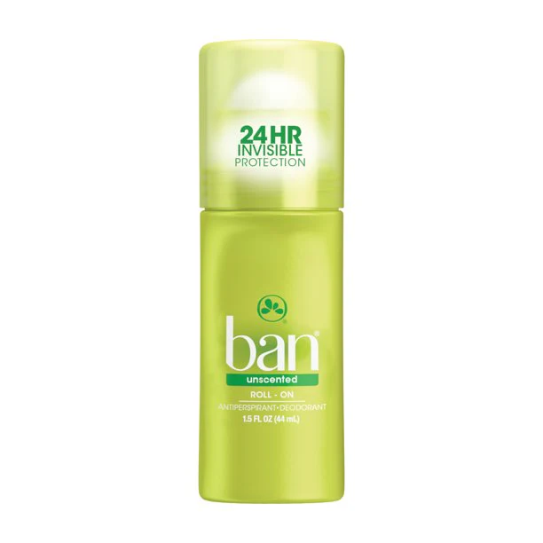 Ban Unscented Original Roll On Deodorant 1.5Oz