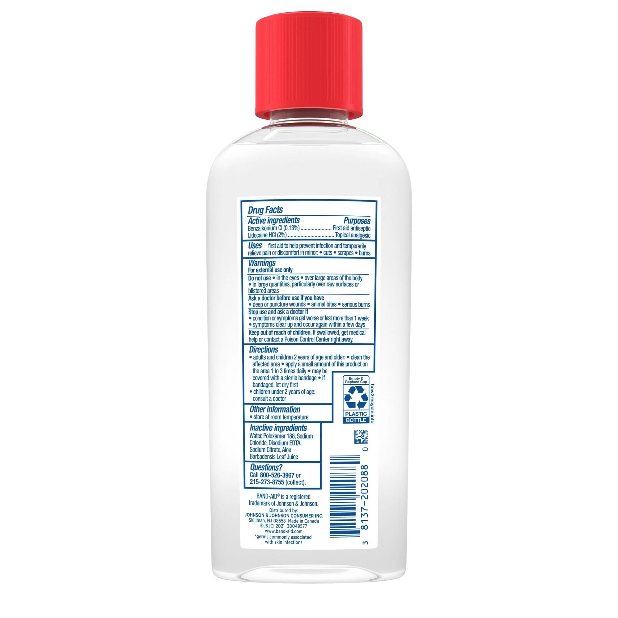 Band Aid Antiseptic Cleasing Liquid 6oz - Image 2
