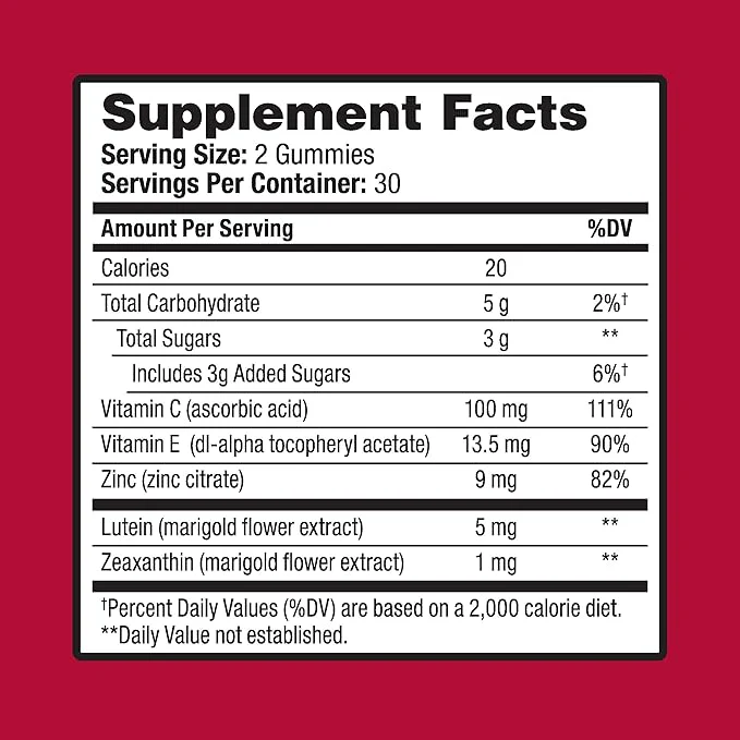 Bausch & Lomb Ocuvite Eye Vitamin & Mineral Supplement 60 Gummies - Image 2