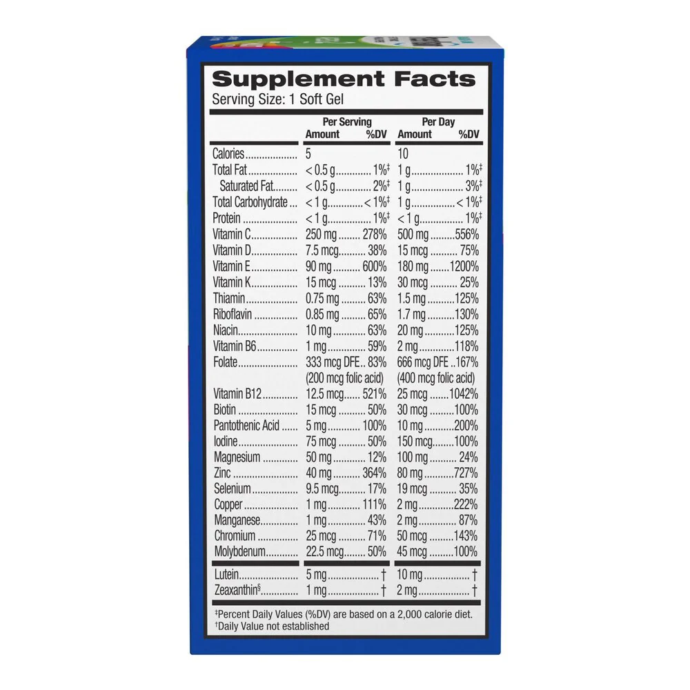 Bausch & Lomb PreserVision AREDS 2 Formula + MultiVitamin 80 Softgels - Image 3
