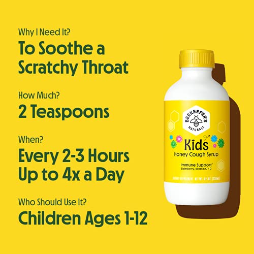 Beekeeper's Naturals Kids Daytime Propolis Cough Syrup - Size 4oz | Healf - Image 2