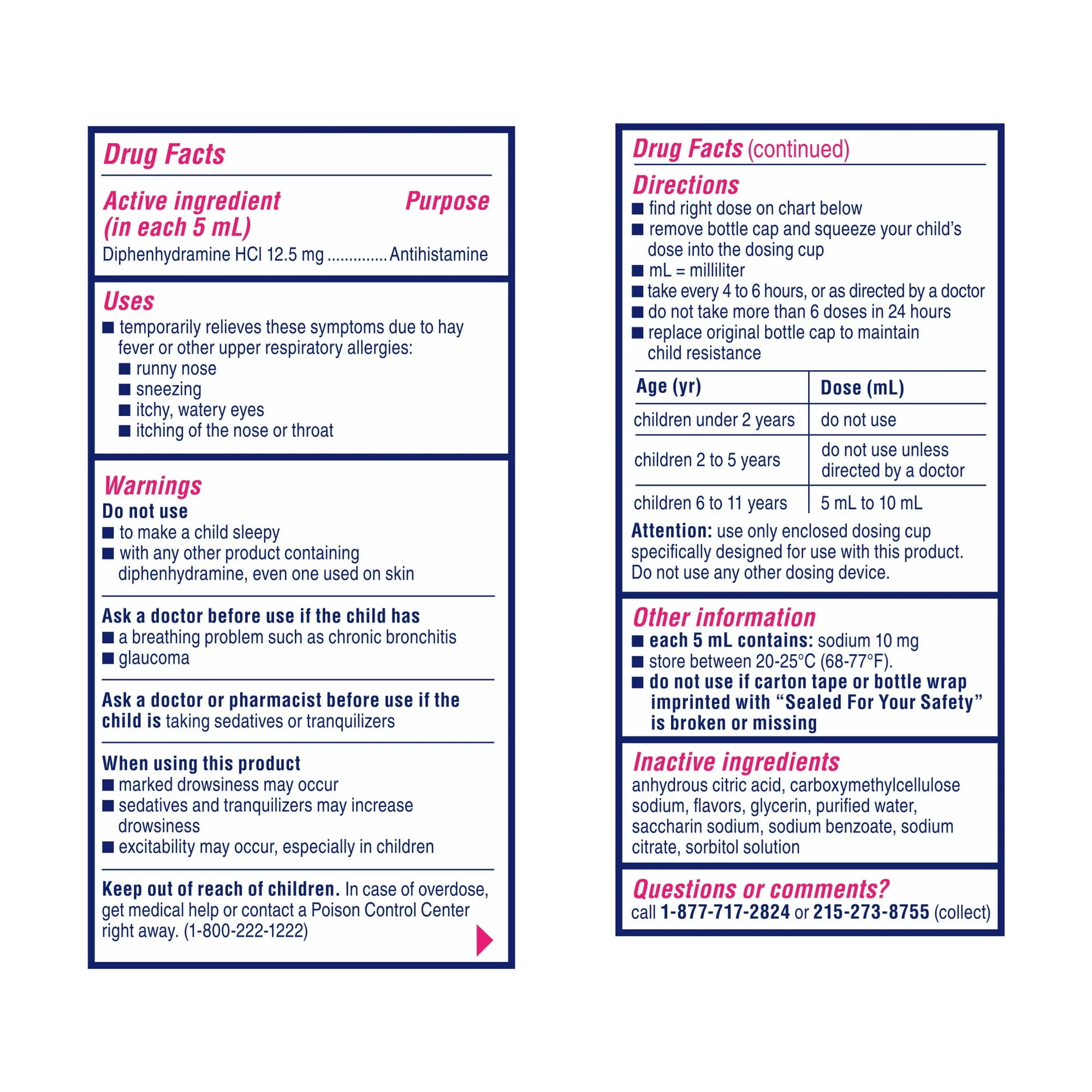 Benadryl Childrens Allergy Dye Free Bubble Gum 8oz - Image 3