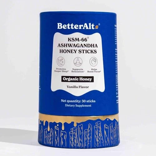 Betteralt KSM-66 Ashwagandha Honey Sticks For Relaxation and Focus 30 Sticks