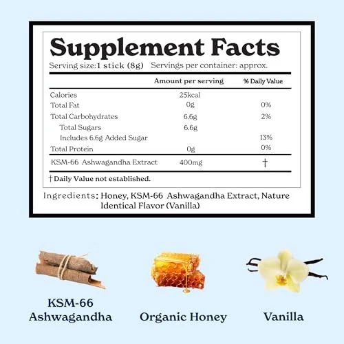 Betteralt KSM-66 Ashwagandha Honey Sticks For Relaxation and Focus 30 Sticks - Image 2