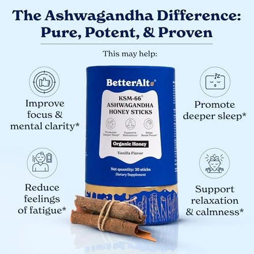 Betteralt KSM-66 Ashwagandha Honey Sticks For Relaxation and Focus 30 Sticks - Image 3