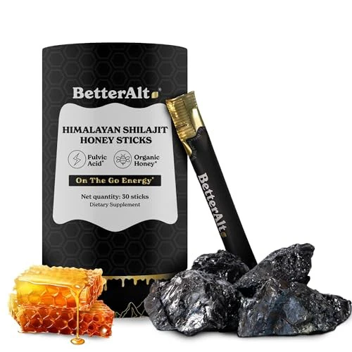 Better Alt Pure Himalayan Shilajit Sticks with Organic Honey 30 Sticks