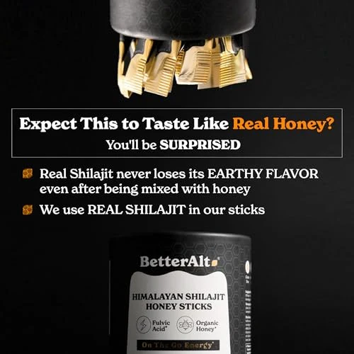 Better Alt Pure Himalayan Shilajit Sticks with Organic Honey 30 Sticks - Image 3
